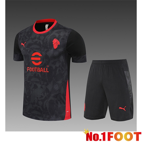 AC Milan Kids kit Training T Shirt Black/Grey/Red 2025/2026