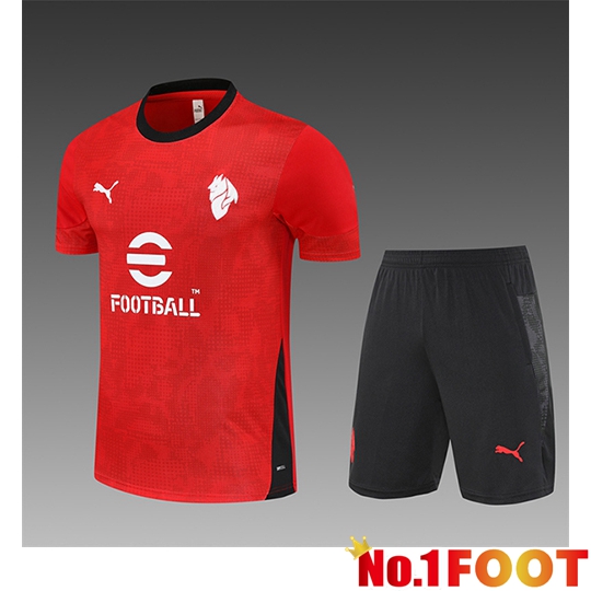 AC Milan Kids kit Training T Shirt Red/Black 2025/2026