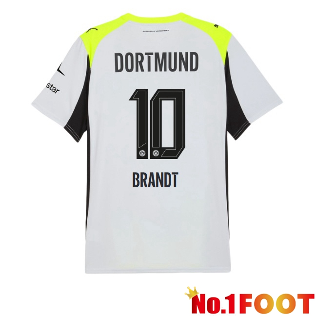 Dortmund BVB (Brandt 10) Away Soccer Jersey Grey Green 2025/2026