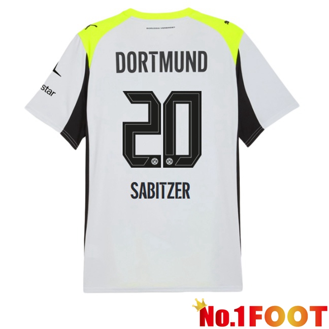 Dortmund BVB (Sabitzer 20) Away Soccer Jersey Grey Green 2025/2026