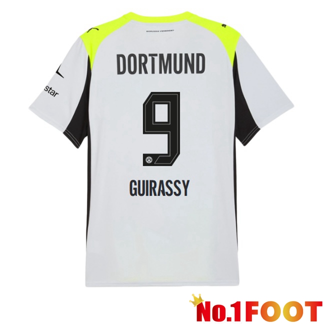 Dortmund BVB (Guirassy 9) Away Soccer Jersey Grey Green 2025/2026