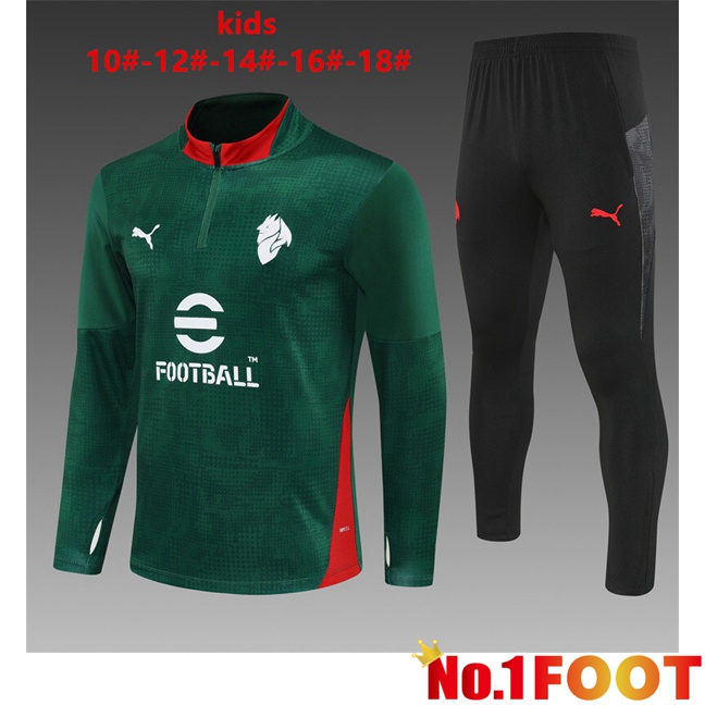 AC Milan Kids kit Training Tracksuit Green 2025/2026