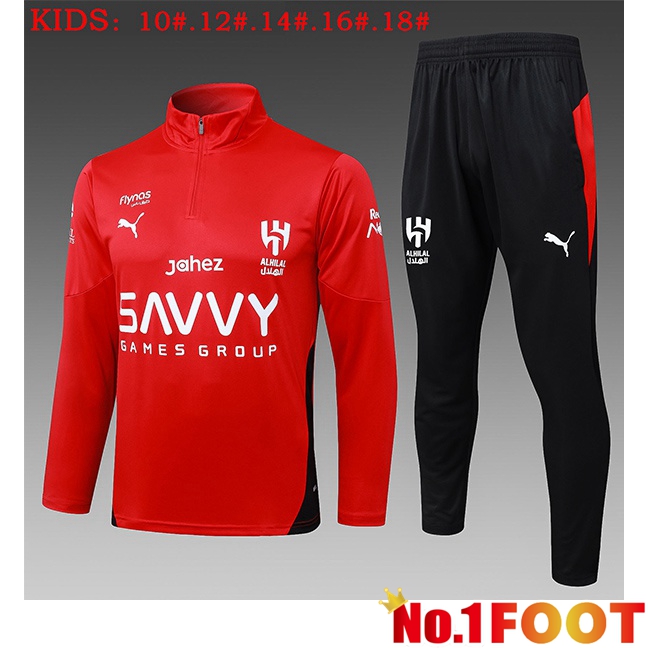 Al-Hilal FC Kids kit Training Tracksuit Red 2025/2026