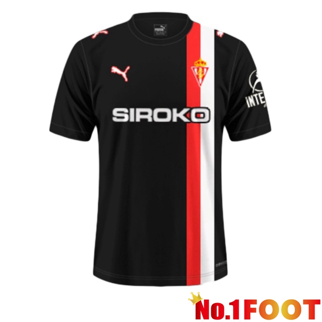 Sporting Gijon Away Soccer Jersey Black 2025/2026
