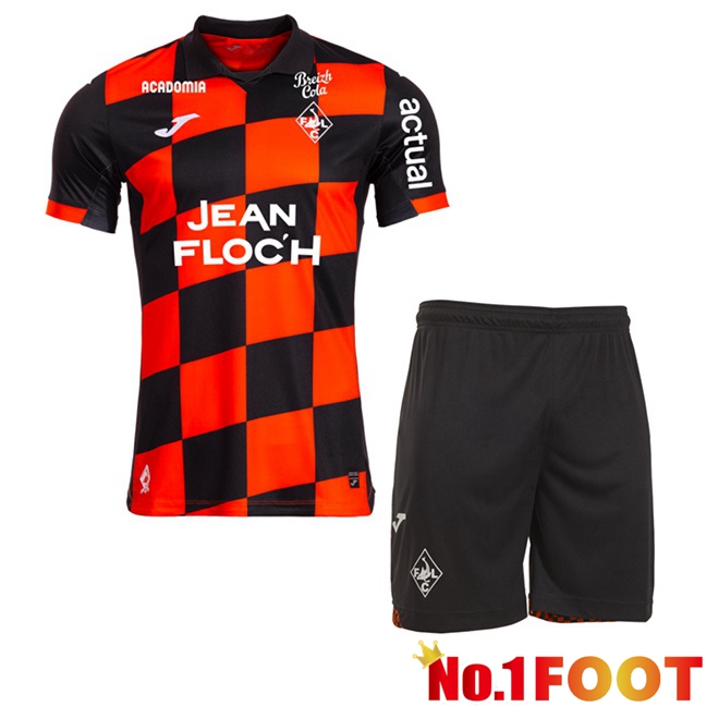 FC Lorient Kids Home Soccer Jersey Red Black 2025/2026