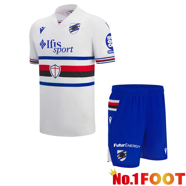 UC Sampdoria Kids Away Soccer Jersey White 2025/2026