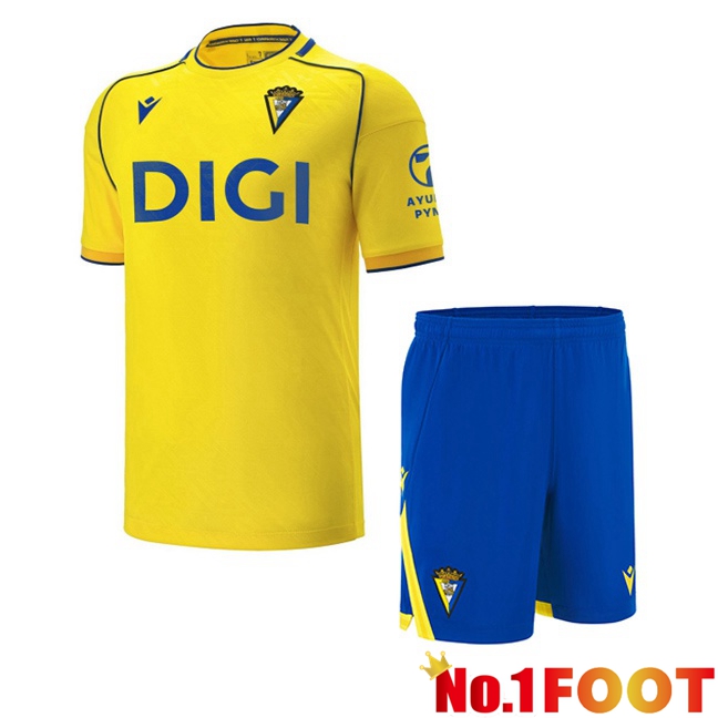 Cadiz CF Kids Home Soccer Jersey Yellow 2025/2026