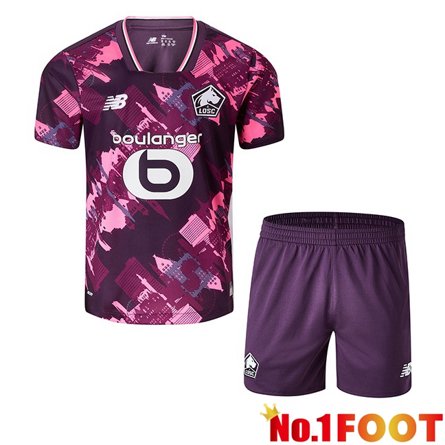 Lille OSC Kids Fourth Soccer Jersey Purple 2025/2026