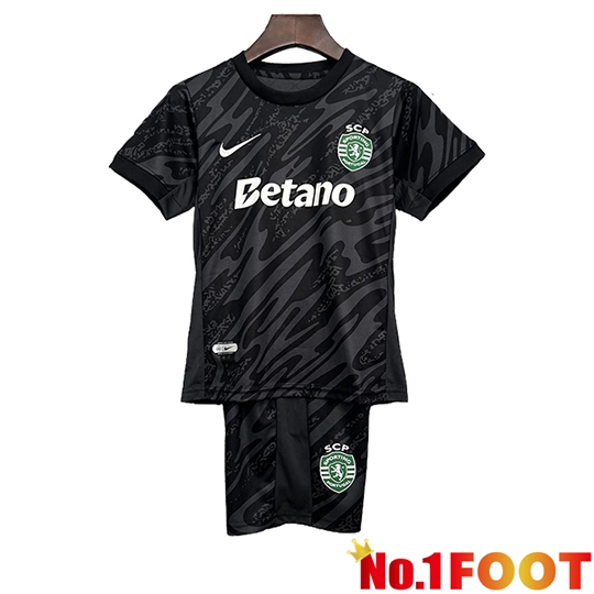 Sporting SCP Kids Goalkeeper Soccer Jersey Black 2025/2026