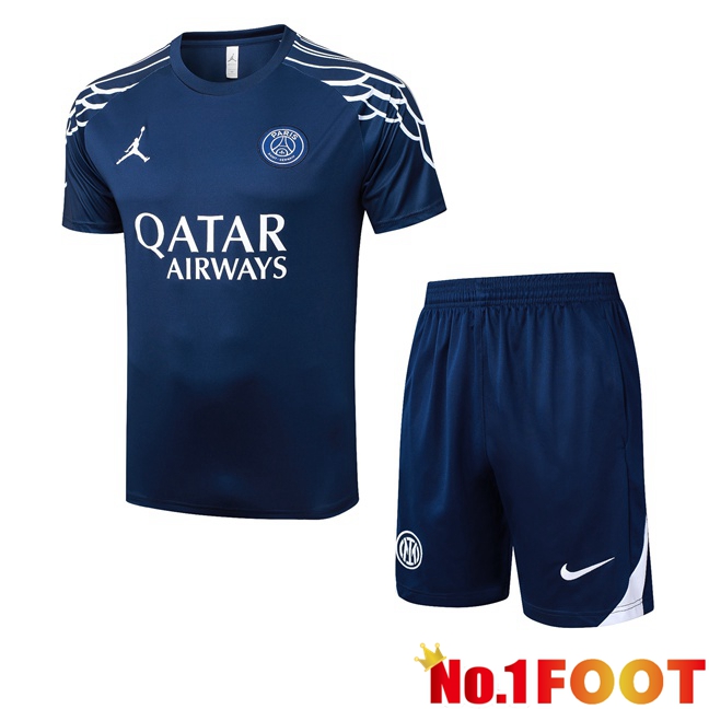 Paris PSG kit Training T Shirt + Shorts Blue Royal 2025/2026