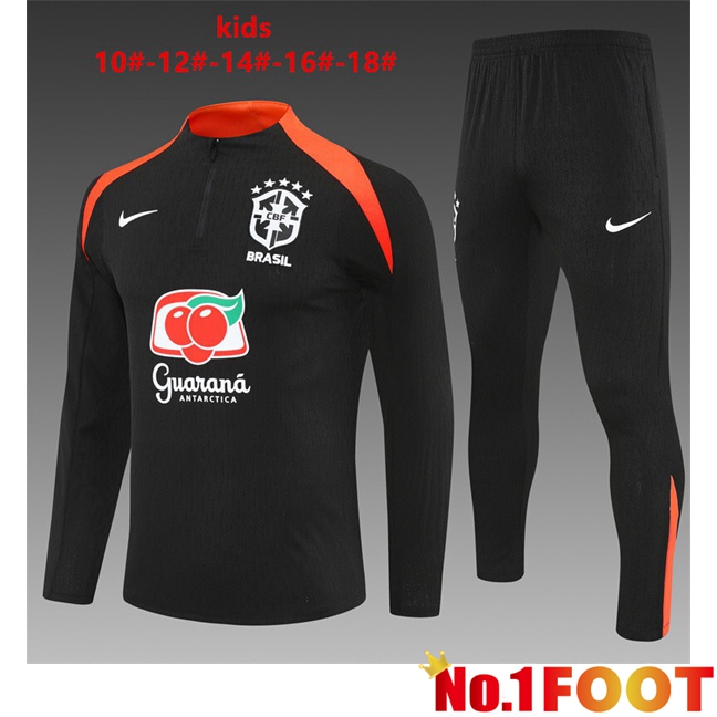 Brazil Kids kit Training Tracksuit Black 2025/2026