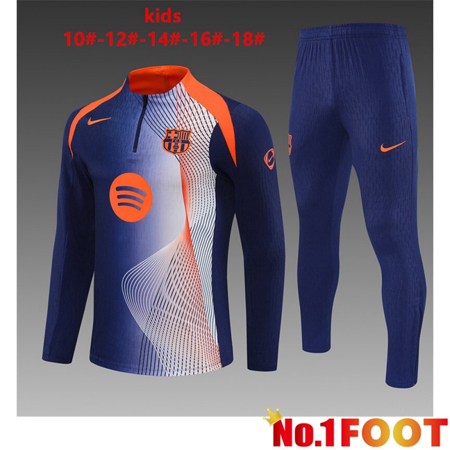 FC Barcelona Kids kit Training Tracksuit Blue Royal Orange 2025/2026