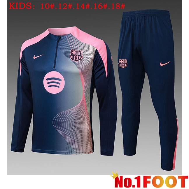 FC Barcelona Kids kit Training Tracksuit Blue Royal Pink 2025/2026