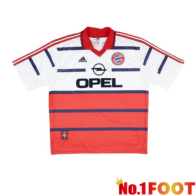 Bayern Munich Retro Away Soccer Jersey White Red 1998-2000