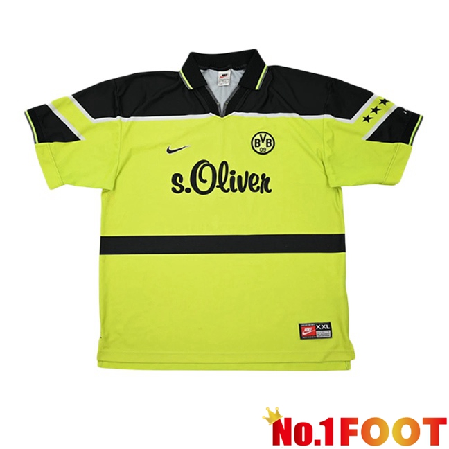 Dortmund BVB Retro Home Soccer Jersey Yellow 1997-1998