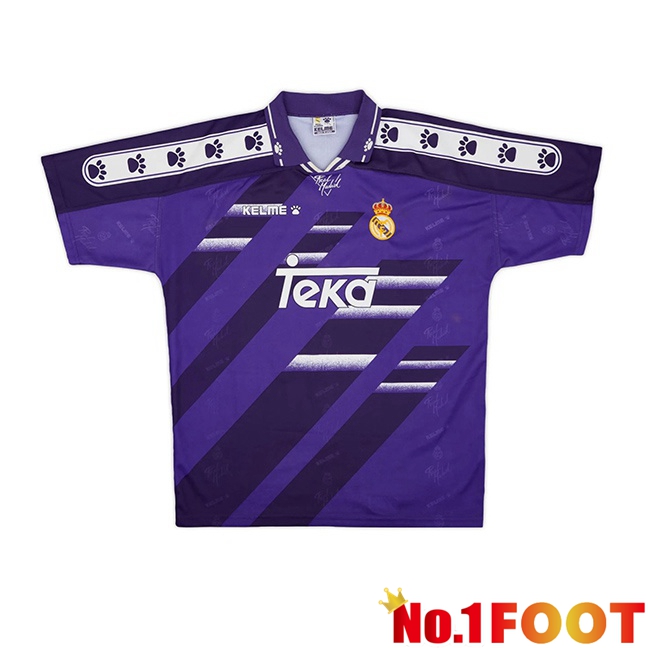 Real Madrid Retro Away Soccer Jersey Purple 1994-1996