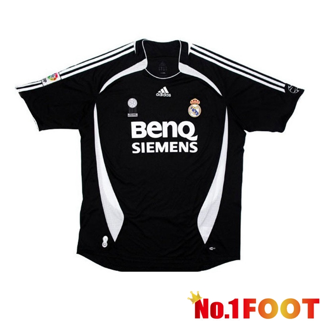 Real Madrid Retro Away Soccer Jersey Black 2006-2007