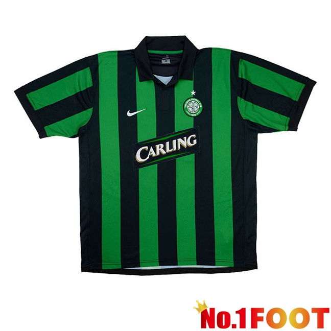Celtic FC Retro Away Soccer Jersey Green Black 2006-2007