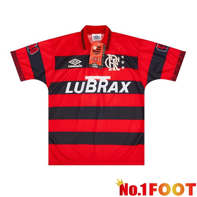 Flamengo Retro Home Soccer Jersey Red Black 1994-1995
