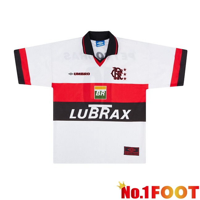 Flamengo Retro Away Soccer Jersey White 1998-1999