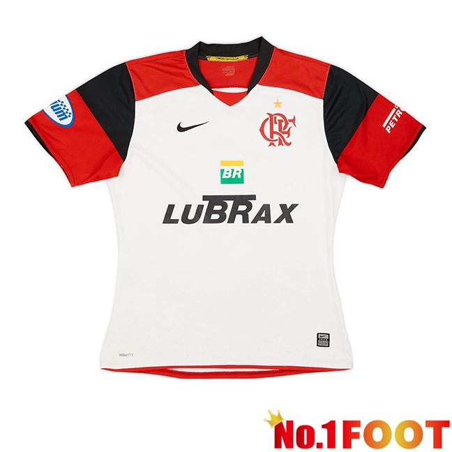 Flamengo Retro Away Soccer Jersey White 2008-2009