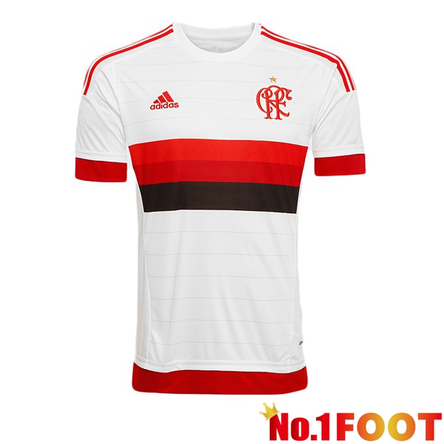 Flamengo Retro Away Soccer Jersey White 2015-2016