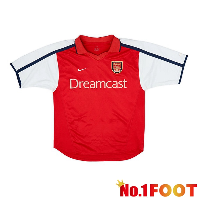 Arsenal Retro Home Soccer Jersey Red White 2001-2002