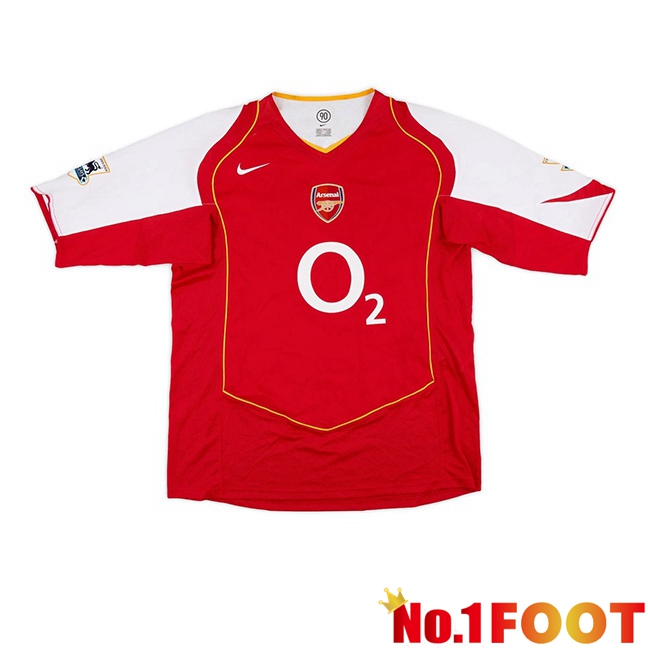 Arsenal Retro Home Soccer Jersey Red White 2004-2005