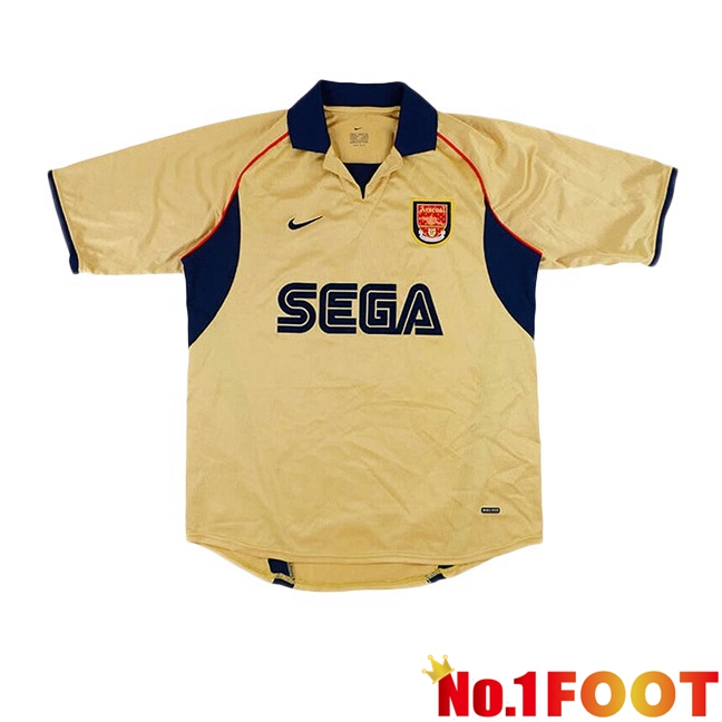 Arsenal Retro Away Soccer Jersey Yellow 2001-2002