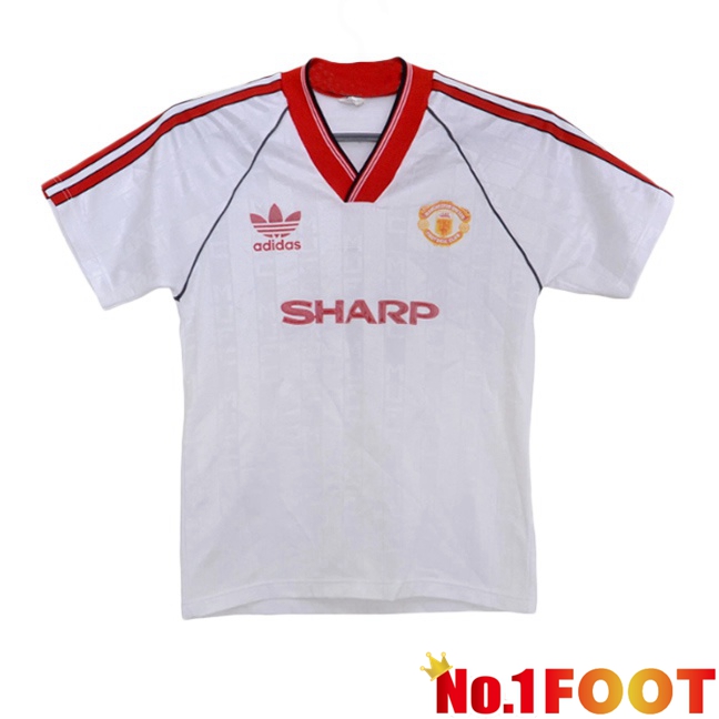 Manchester United Retro Away Soccer Jersey White 1988-1990