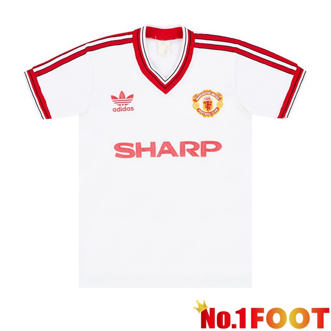 Manchester United Retro Away Soccer Jersey White 1986-1988