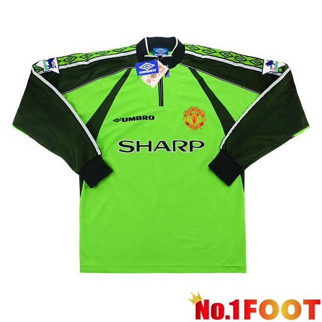 Manchester United Retro Goalkeeper Soccer Jersey Long sleeve Green 1998-1999