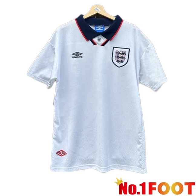 England Retro Home Soccer Jersey White 1993-1995