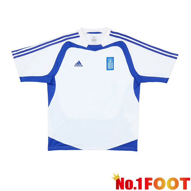 Greece Retro Away Soccer Jersey White 2004
