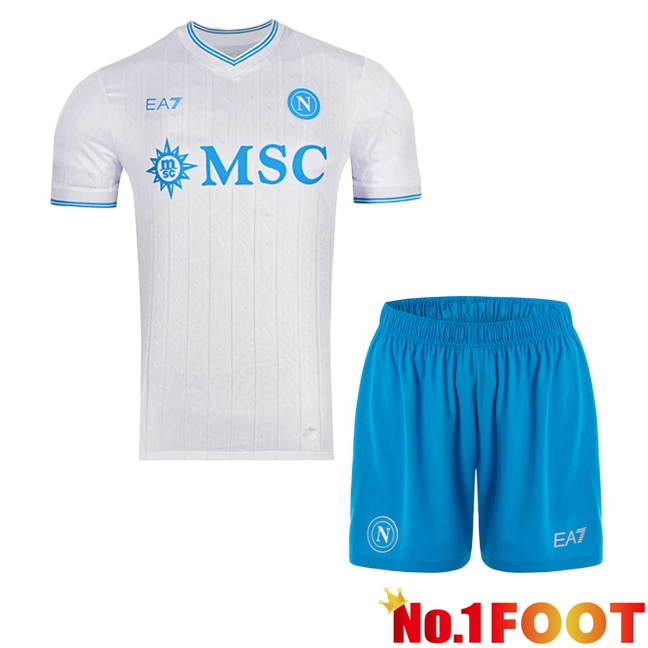 SSC Napoli EURO Kids Away Soccer Jersey White 2025/2026