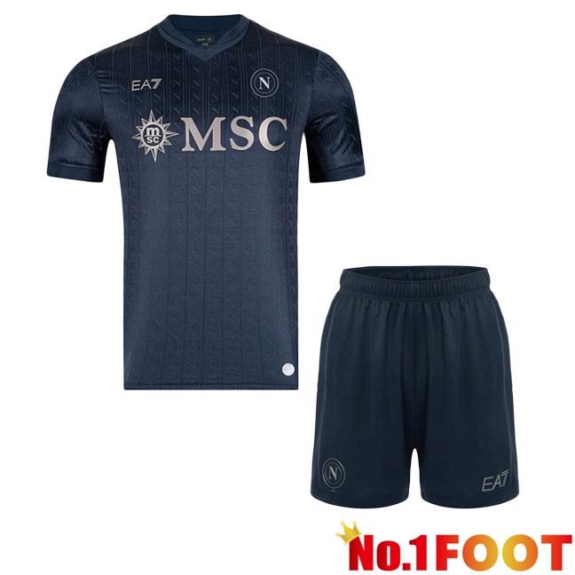 SSC Napoli EURO Kids Third Soccer Jersey Black 2025/2026