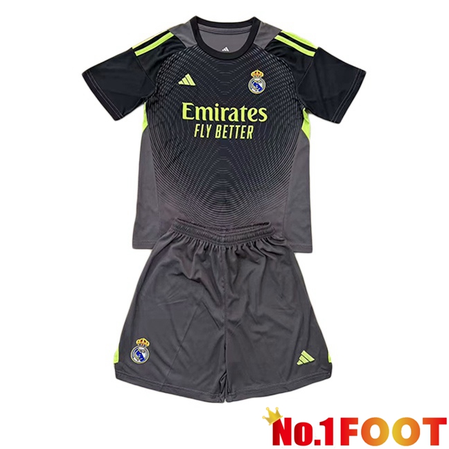 Real Madrid Kids Goalkeeper Soccer Jersey Grey 2025/2026
