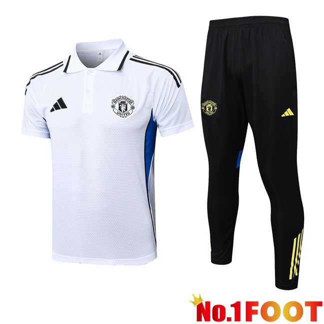 Manchester United Soccer Polo + Training Pants White 2025/2026