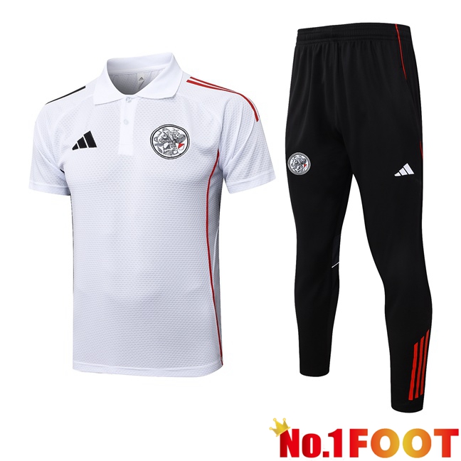 AFC Ajax Soccer Polo + Training Pants White 2025/2026