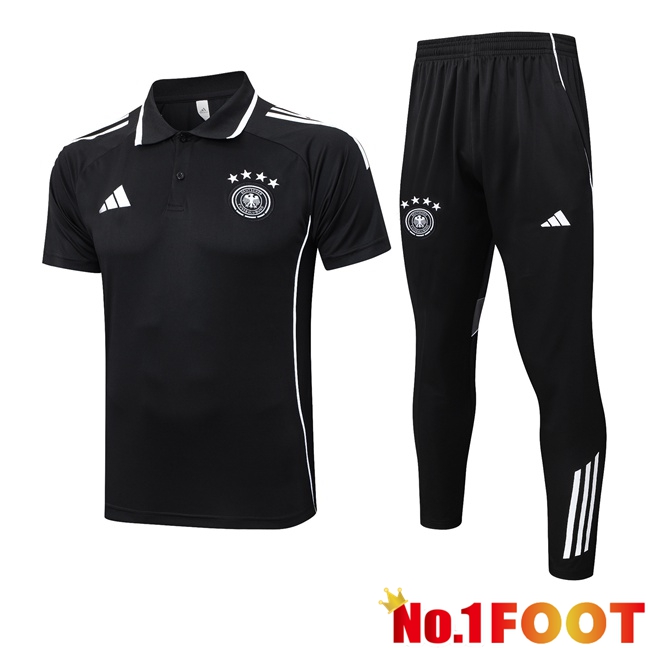 Germany Soccer Polo + Training Pants Black 2025/2026