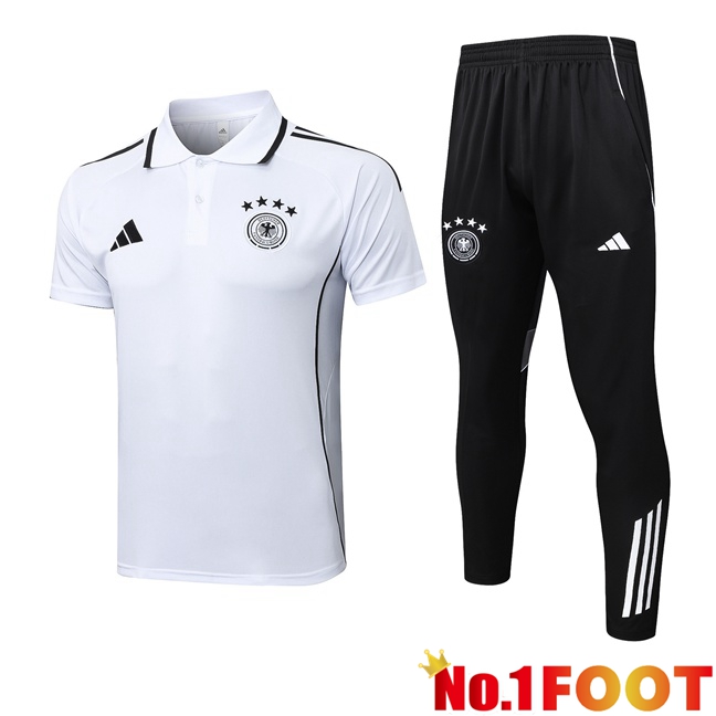 Germany Soccer Polo + Training Pants White 2025/2026