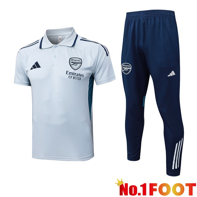 Arsenal Soccer Polo + Training Pants Grey 2025/2026
