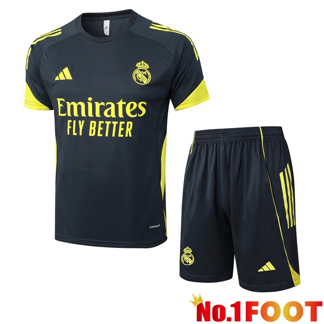 Real Madrid kit Training T Shirt + Shorts Grey 2025/2026