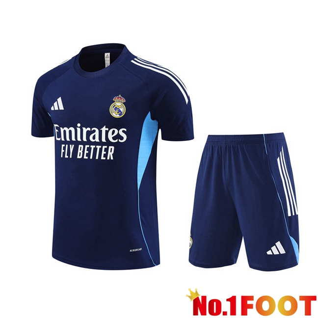 Real Madrid kit Training T Shirt + Shorts Blue Royal 2025/2026