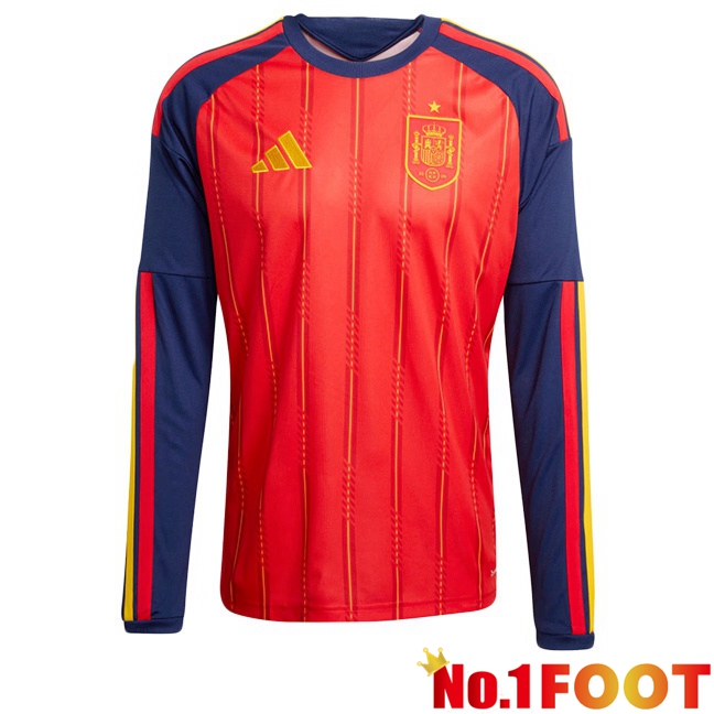 Spain Home Soccer Jersey Long sleeve Red 2026/2027