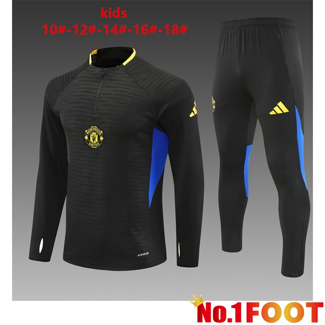 Manchester United Kids kit Training Tracksuit Black 2025/2026