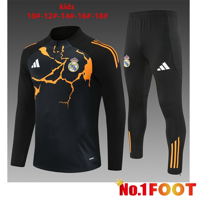 Real Madrid Kids kit Training Tracksuit Black 2025/2026