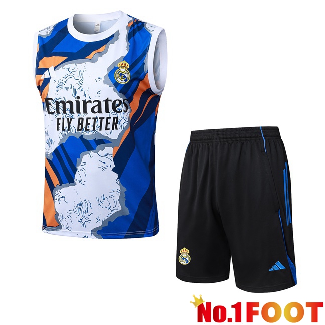 Real Madrid Gilet Soccer + Shorts Blue White 2025/2026