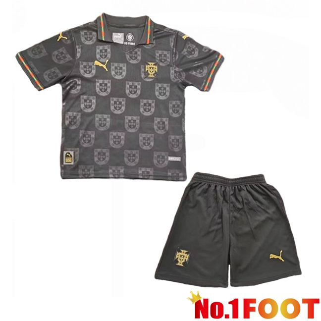Portugal Kids EUSÉBIO Soccer Jersey Special Edition Black 2025/2026