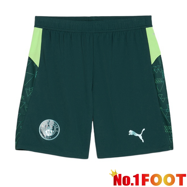 Manchester City Fourth Soccer Shorts Green 2025/2026